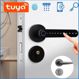 US/EU Tuya Biometric Fingerprint Smart Door Lock Password Electronic Digital Lock Keyless Entry Door Knobs lock for Bedroom Home