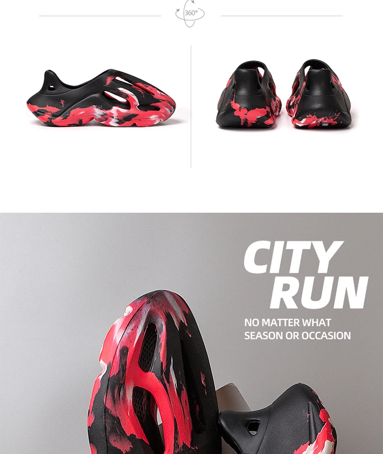 Men's Slippers Summer Soft EVA Beach Hole Shoes Outdoor Women's Slide Non-slip Tie-dyed Designer Personalized Hollow Shoes 36-47 - Image 11