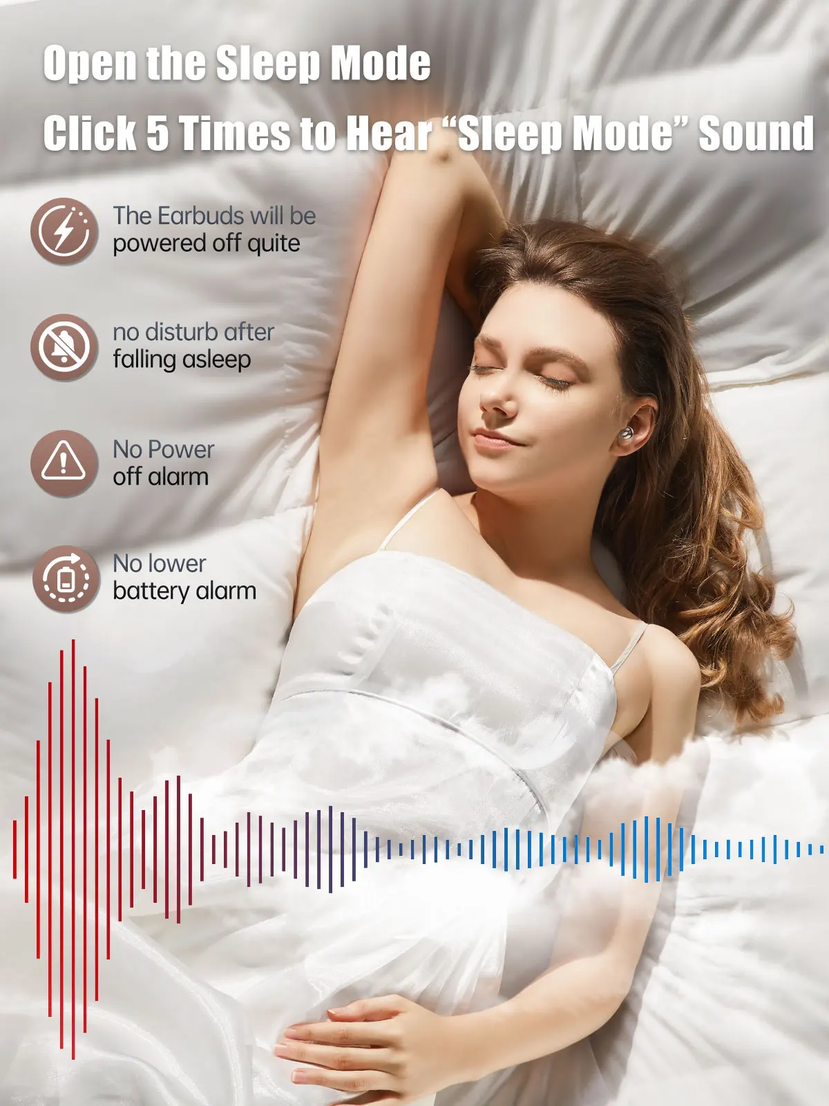 Wireless Bluetooth Headphones Earphones Mini Invisible Sleep Earbuds Deep Bass Stereo Sound Sports Headsets HD Clear Microphones - Image 2