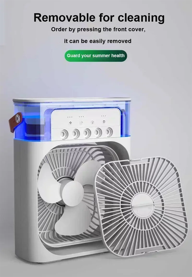 Portable 3 in 1 Fan AIr Conditioner Household Small Air Cooler LED Night Lights Humidifier Air Adjustment Home Fans - Image 10
