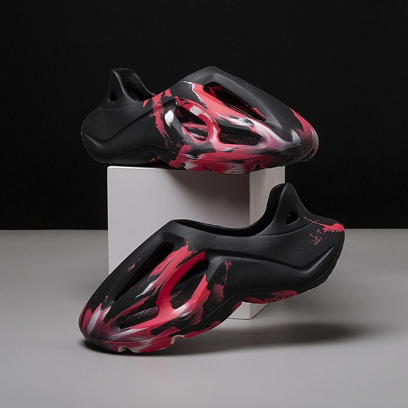 Men's Slippers Summer Soft EVA Beach Hole Shoes Outdoor Women's Slide Non-slip Tie-dyed Designer Personalized Hollow Shoes 36-47 - Image 2