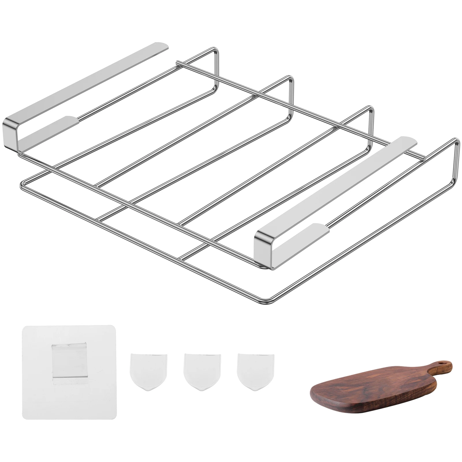 Under Cabinet Cutting Board Organizer Holder Kitchen Hanging Chopping Board Pot Lid Kitchenware Storage Rack Stainless Steel - Image 4