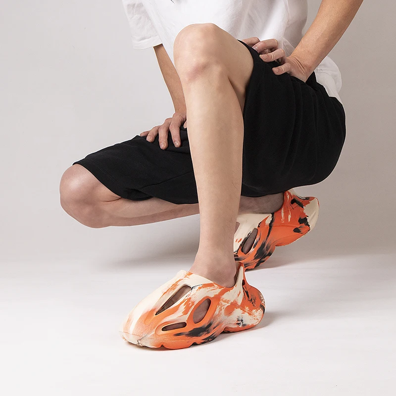 Men's Slippers Summer Soft EVA Beach Hole Shoes Outdoor Women's Slide Non-slip Tie-dyed Designer Personalized Hollow Shoes 36-47 - Image 9