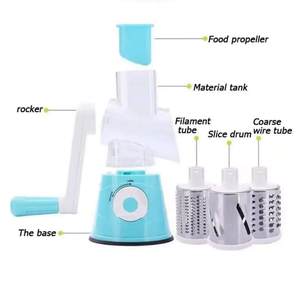 Manual Rotary Grater For Cheese And Vegetable Potato Slicer Mandoline Chopper Stainless Steel Cutter Kitchen Accessorie Tools - Image 4
