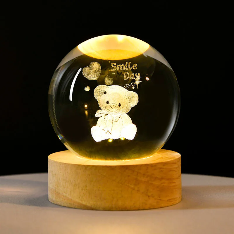 3D Crystal Lights Lamp Glowing Planetary Galaxy Night Light Crystal Ball Night Lights Bedside Light Home Decor Christmas Gift - Image 7